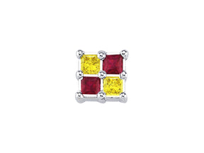 Birgie 14K Gelbgold Prinzessgeschliffene Diamant- und Rubin Ohrringe