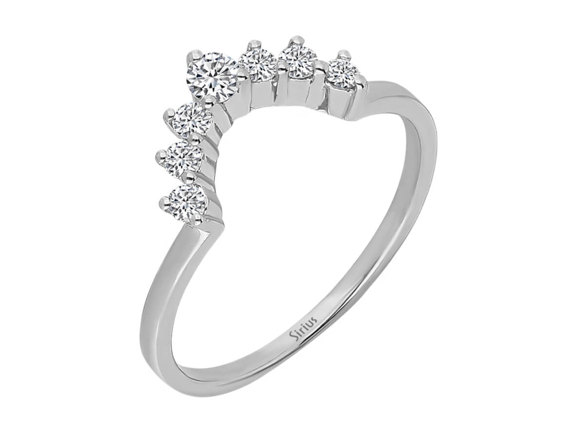 Birgie 0.18 Karat Diamant Halbmond Ring 14 Karat Gold