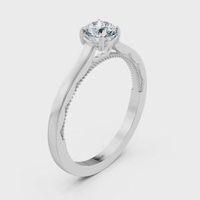 Birgie Sirius white gold solitaire round cut diamond ring