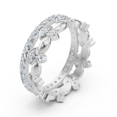 14 Karat Weißgold Diamant Ewigkeitsring - Funkelnder Memoire Ring für Damen