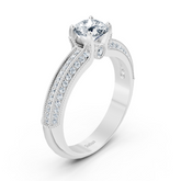 White Gold Diamond Bypass Ring - Sparkling &amp; Romantic