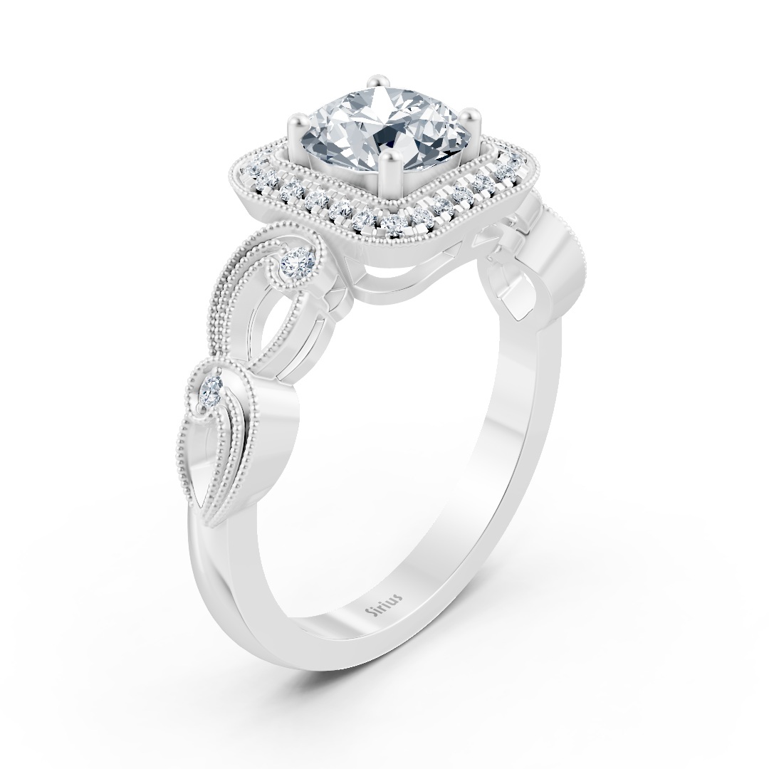 Vintage Elegance 14k white gold diamond ring