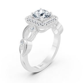 Vintage Elegance 14k white gold diamond ring