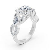 Graceful Marquise 14 Karat Weissgold Diamantring