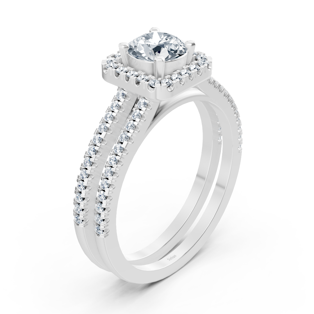 white gold diamond halo ring