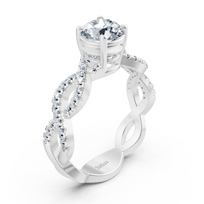 White gold diamond engagement ring "Vine Tendril"