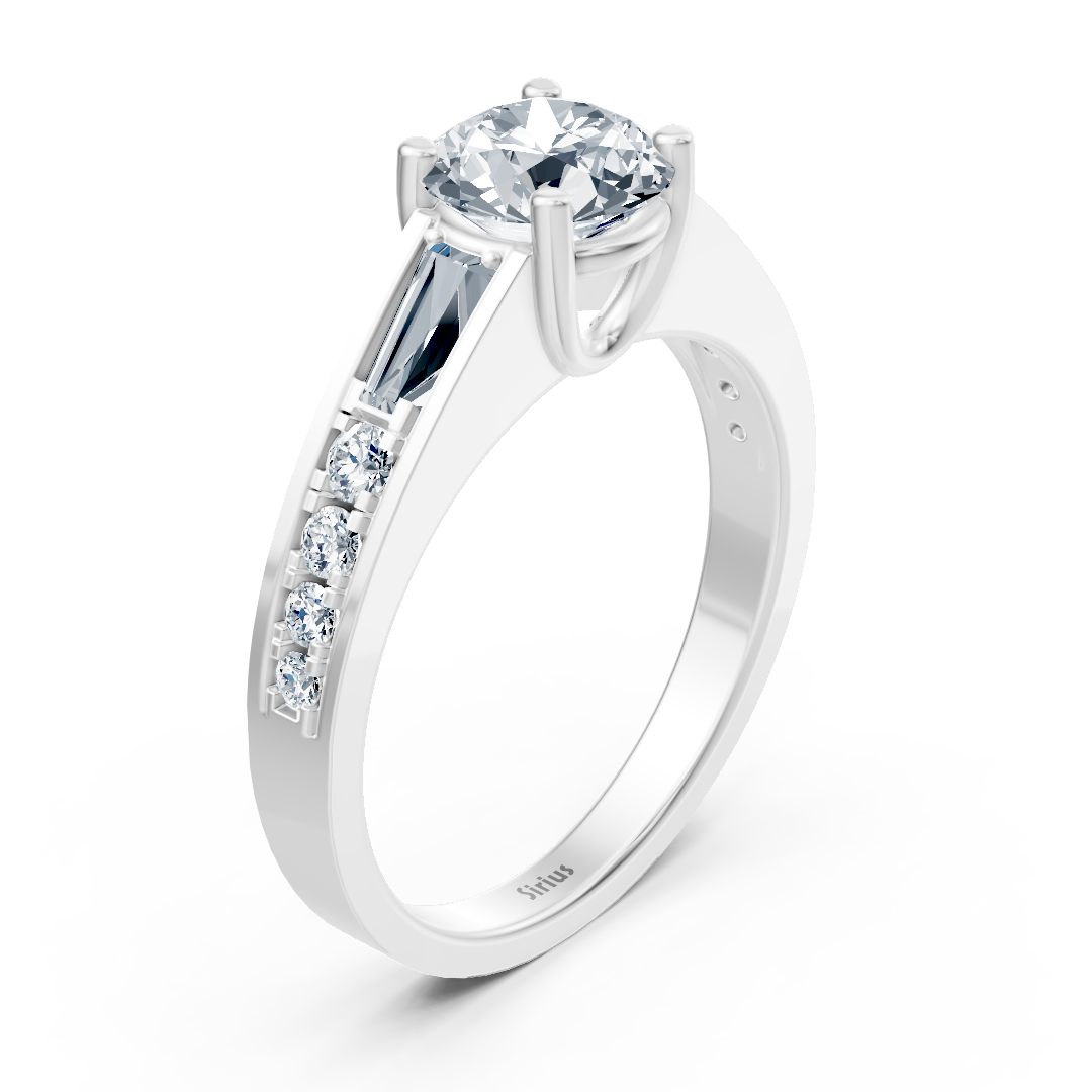 White gold diamond ring with accent diamonds - 1.62ct total weight