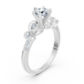 1.01ct Rund  Diamant Vintage Verlobungsring in Weißgold