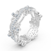 Bague cercle ludique en diamant - or blanc 14 carats, environ 0,51 carat