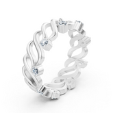 Bague en or blanc 14 carats avec diamants « Vague de grâce »