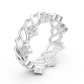 Bague en or blanc 14 carats avec diamants « Fleur de glace »