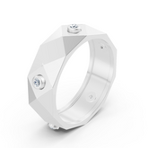 Moderner Weißgold-Ring mit Runddiamanten im Bezel-Design