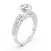 Classic solitaire diamond engagement ring in 14 carat white gold