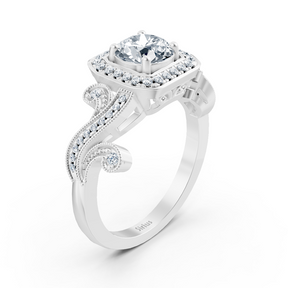 white gold vintage diamond engagement ring