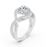 white gold diamond halo engagement ring
