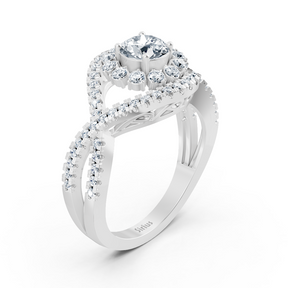 white gold diamond halo engagement ring