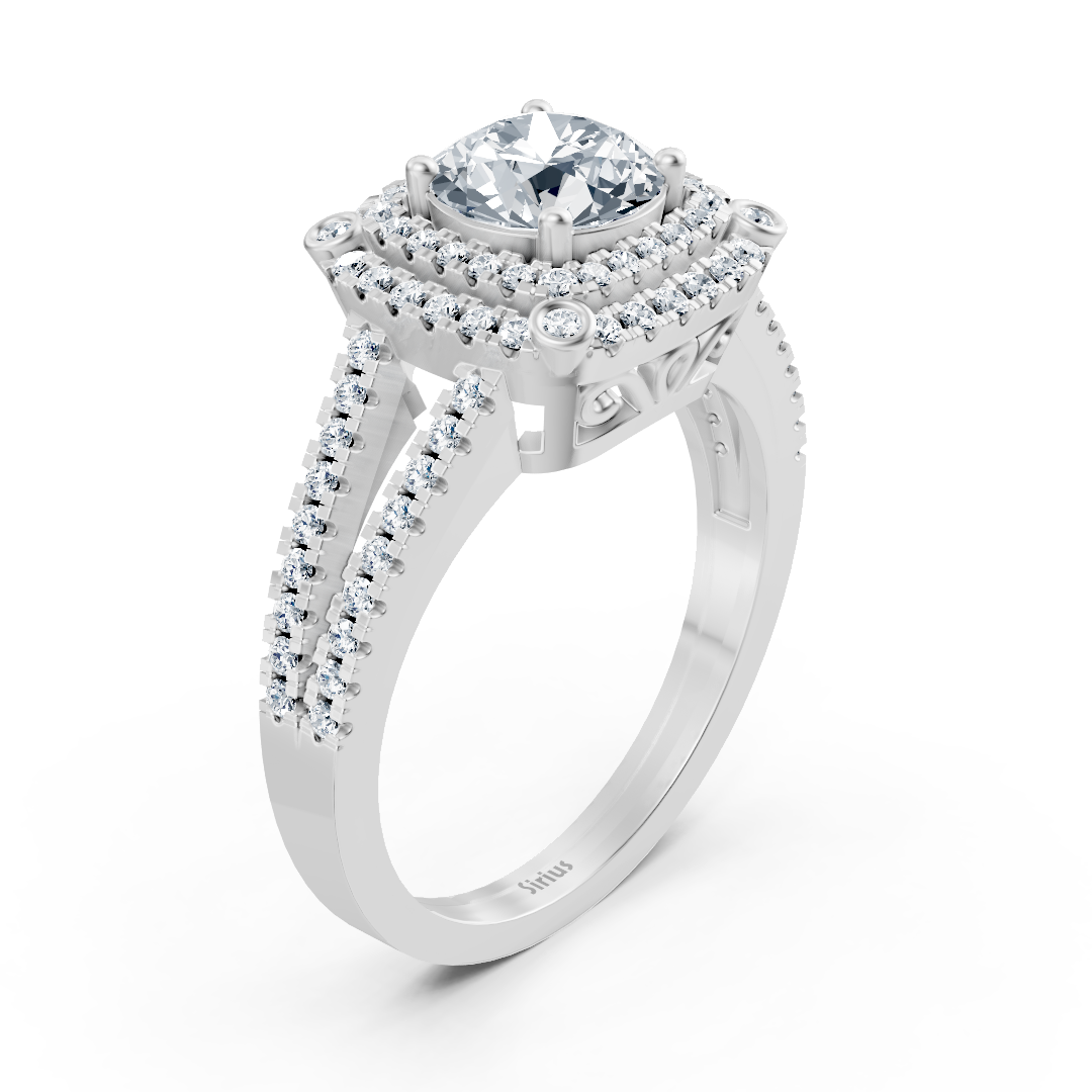 white gold double halo diamond engagement ring
