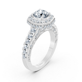 Birgie Sirius white gold halo round cut diamond engagement ring