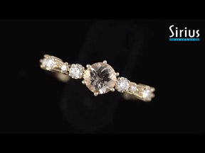 Bague diamant et morganite