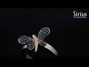 Black Diamond Dragonfly Ring