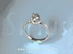Total 0.67 Carat Diamond Halo Engagement Ring