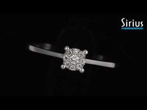 Total 0.08 Carat Diamond Halo Engagement Ring