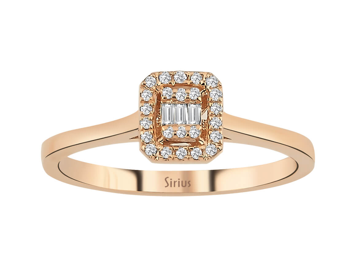 Birgie Rosea Stella Baguette-Diamantring