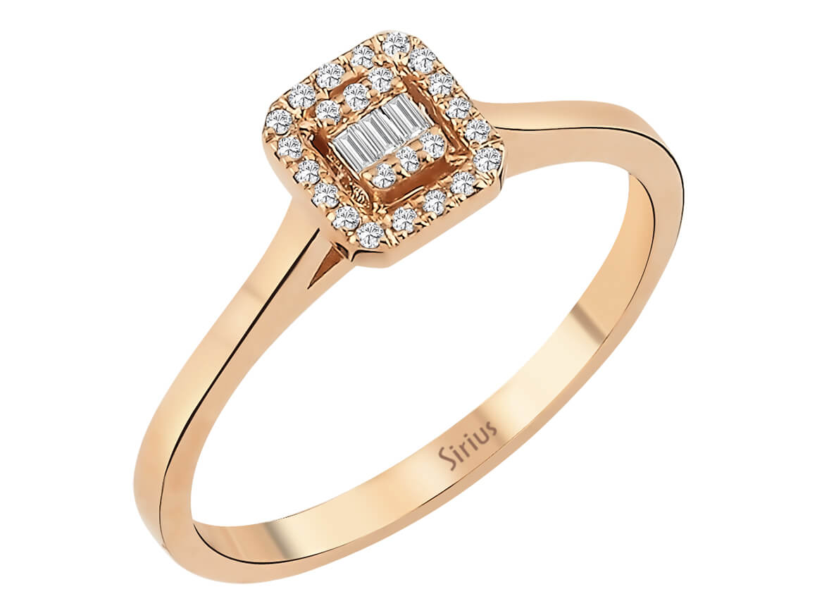 Birgie Rosea Stella Baguette-Diamantring