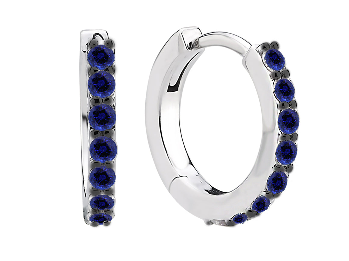 Runde Saphir Ohrringe, 0.70 Karat, 14K Gold