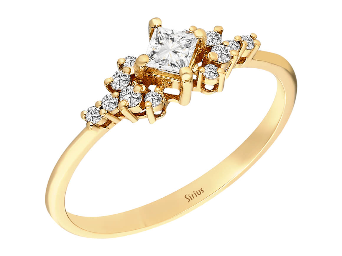 Birgie Prinzessschliff-Diamant-Solitärring