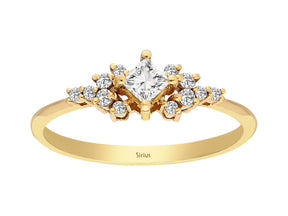 Birgie Prinzessschliff-Diamant-Solitärring