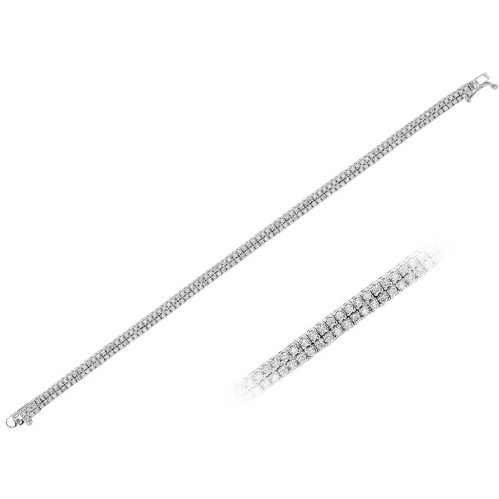 3.85 Total Carat Diamond Double Row Tennis Bracelet
