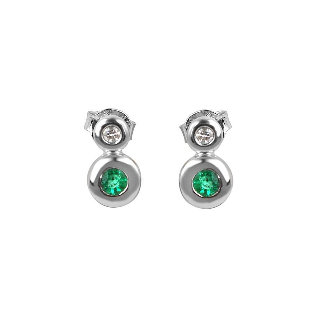Diamond and emerald earrings