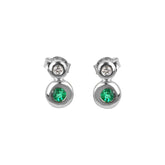 Diamond and emerald earrings