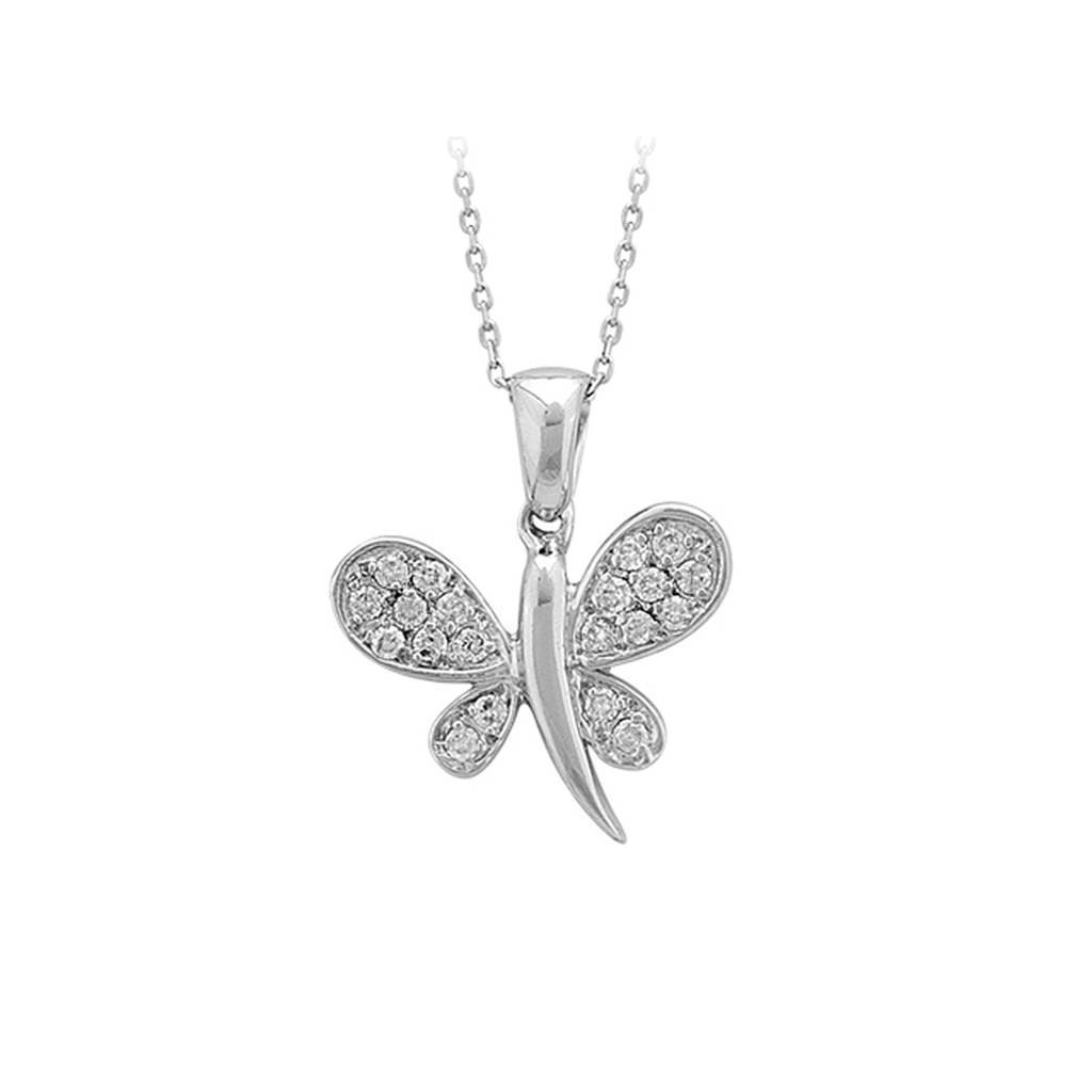 Diamond dragonfly necklace