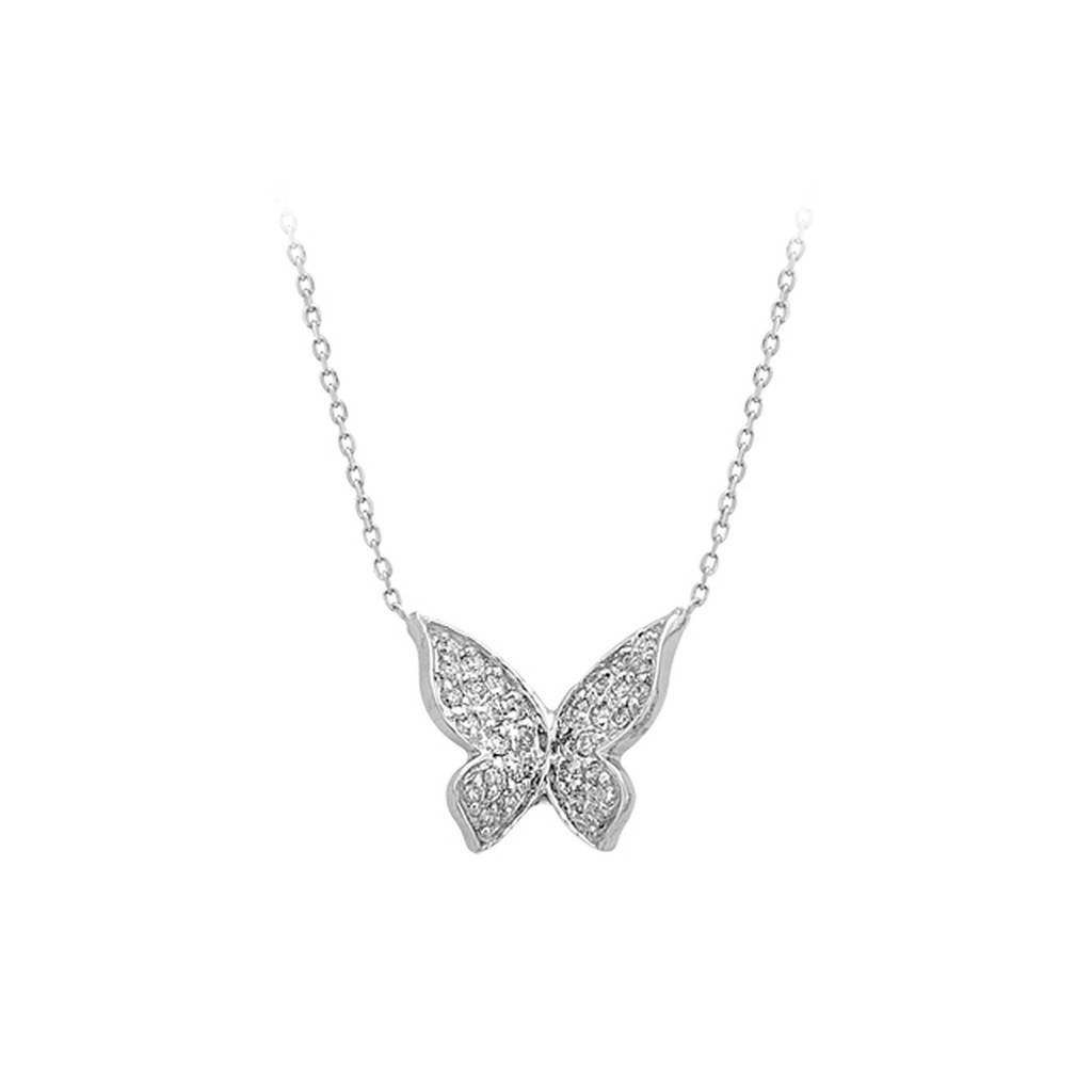 Collier papillon diamant