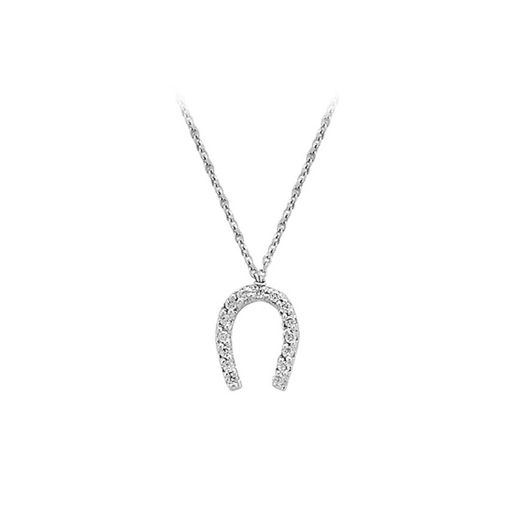 Diamond horseshoe necklace