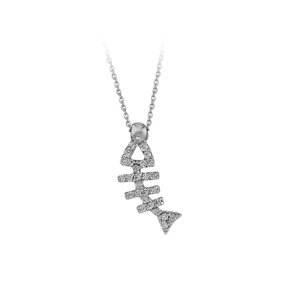 Diamond herringbone necklace