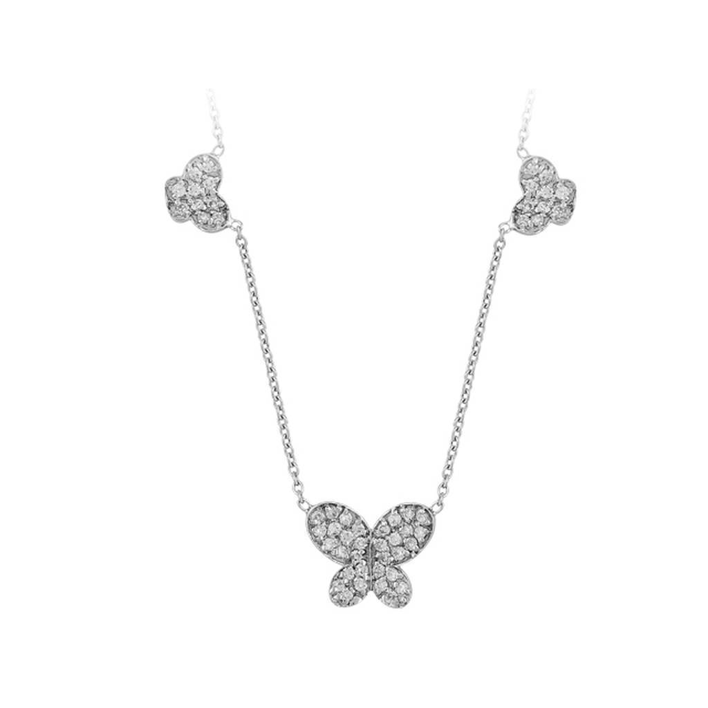 Collier papillons diamant