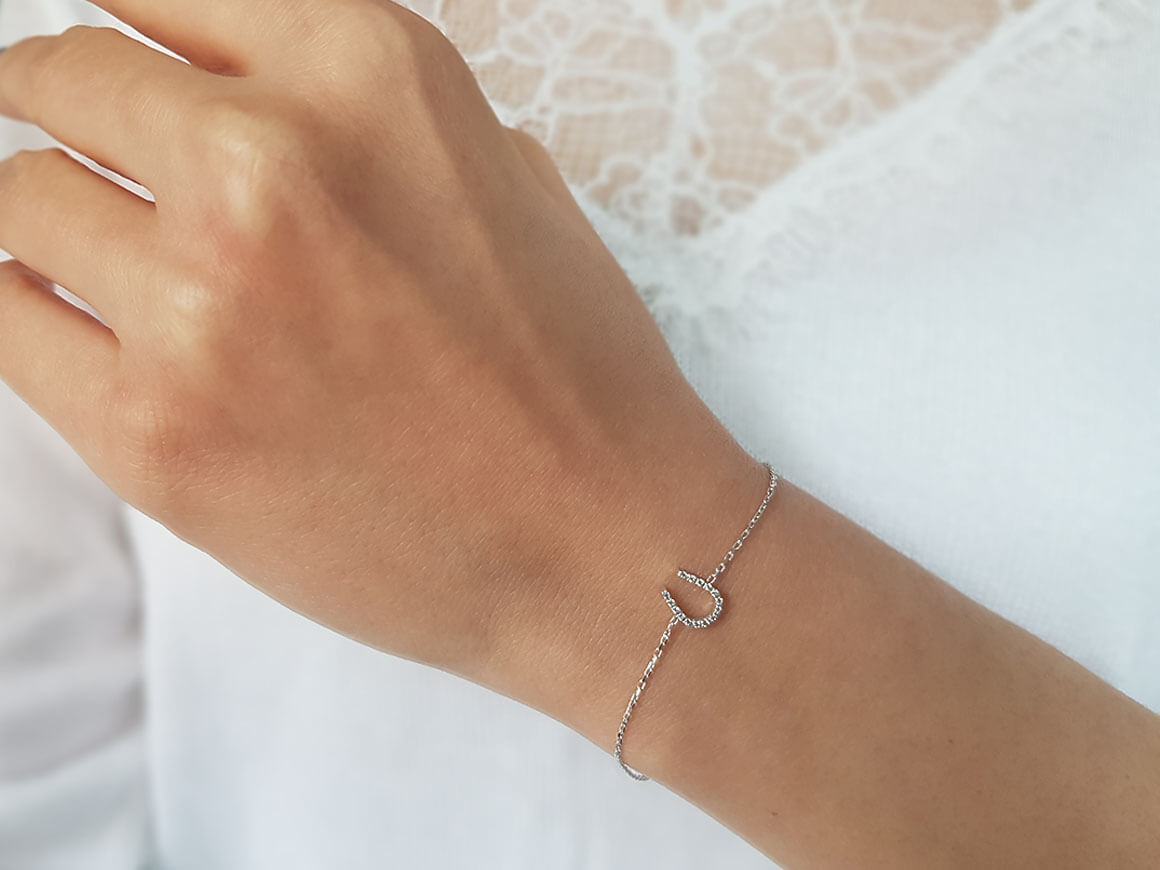 Diamond horseshoe bracelet