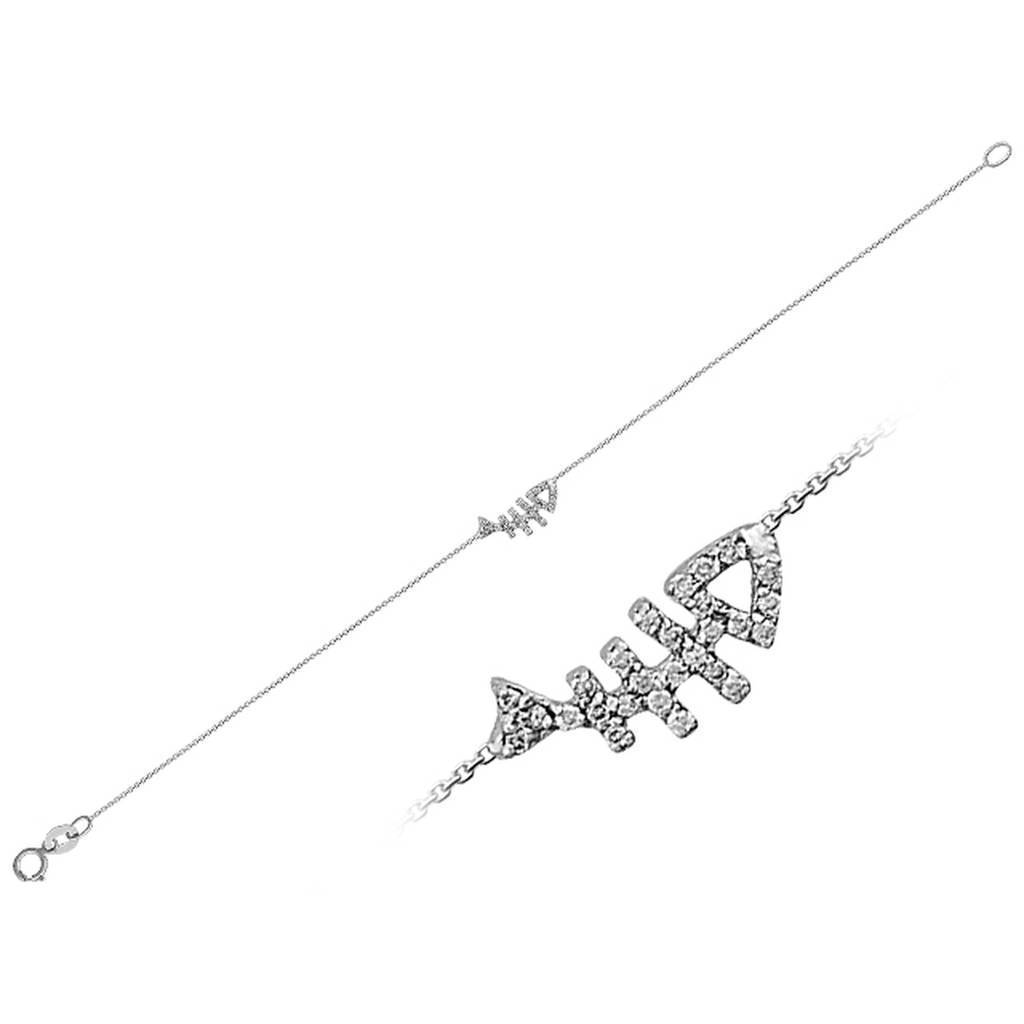 Diamond herringbone bracelet
