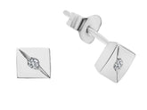 Boucles d'oreilles carrées en diamant de 0,04 carat