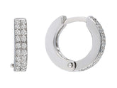 Double row diamond hoop earrings