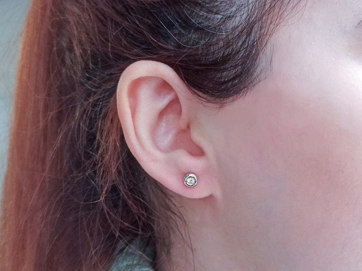 0.14 Carat Diamond Solitaire Earrings