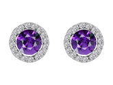 Diamond and Amethyst Earrings