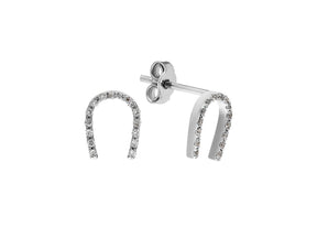Diamond horseshoe stud earrings