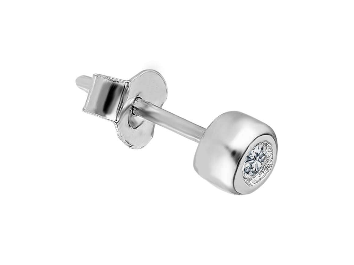 0.04 carat diamond solitaire men's stud earrings