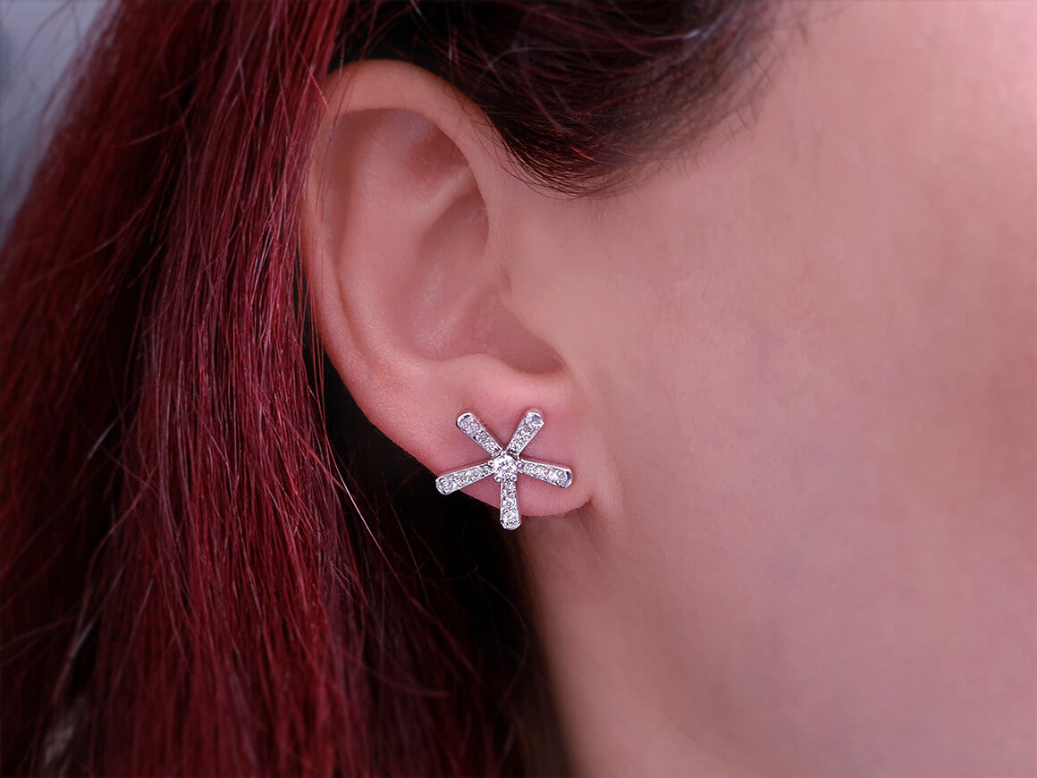 Diamond Star Stud Earrings