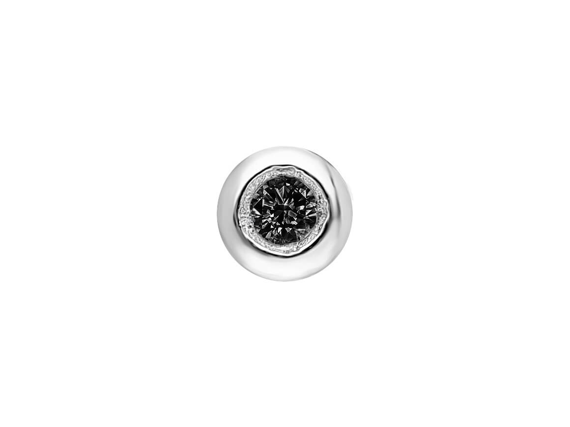 0.04 Carat Black Diamond Men's Stud Earrings