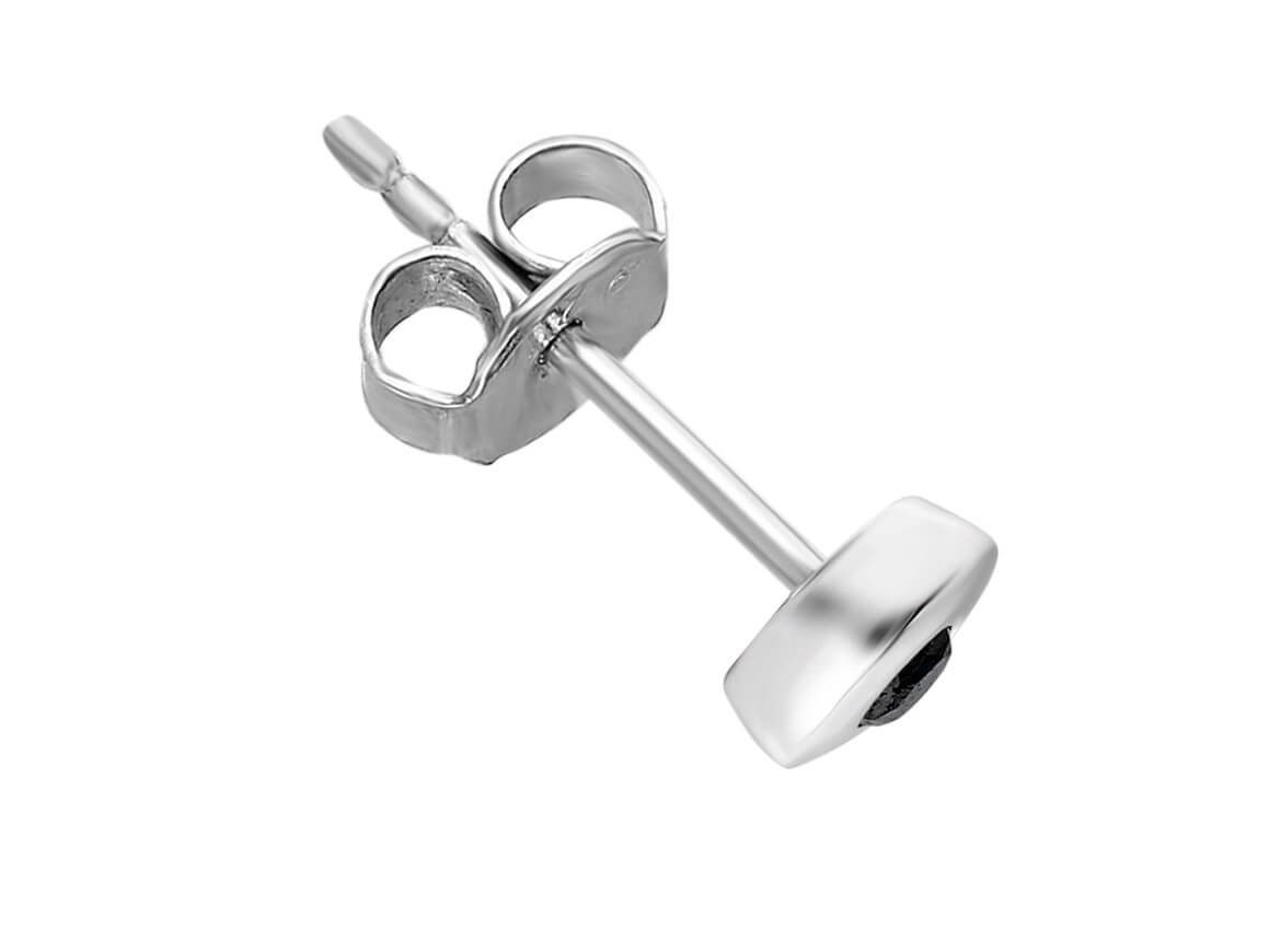 0.07 Carat Black Diamond Men's Stud Earrings